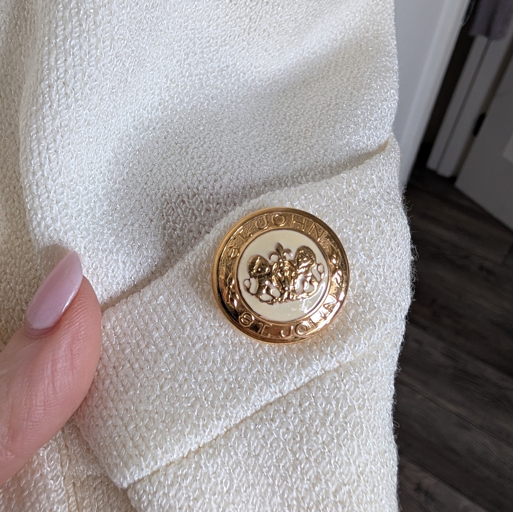 St. John Cream Women's Cardigan - Picture 6 of 8